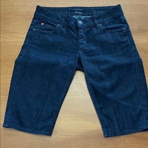 Hudson Jeans Dark Indigo Denim Bermuda Shorts, 5 Pocket Design, Size 25